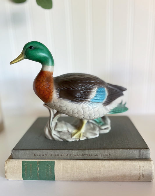 Vintage Hand-painted Ceramic Mallard Duck Figurine