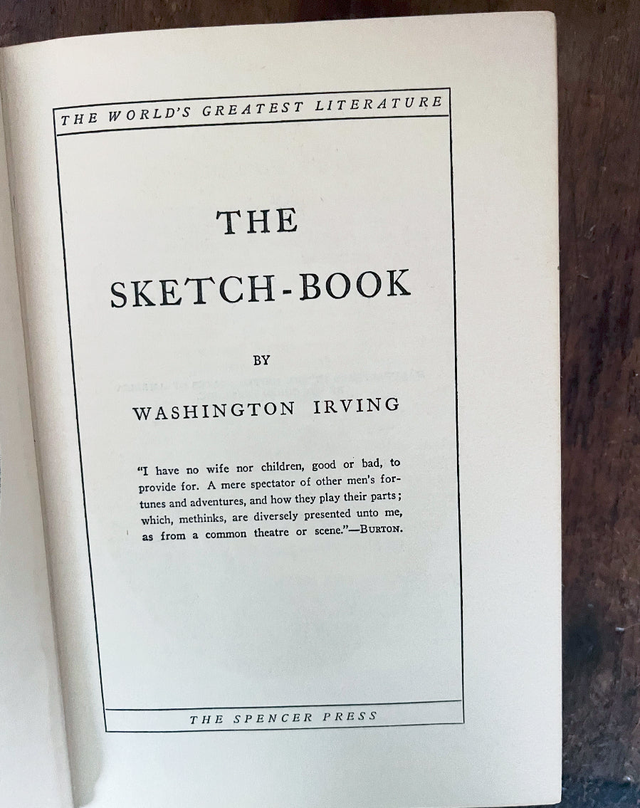 The World's Greatest Literature The Sketch Book by Washington Irving