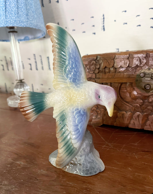 Vintage Midcentury Ceramic 8" Bird Figurine Pottery Japan