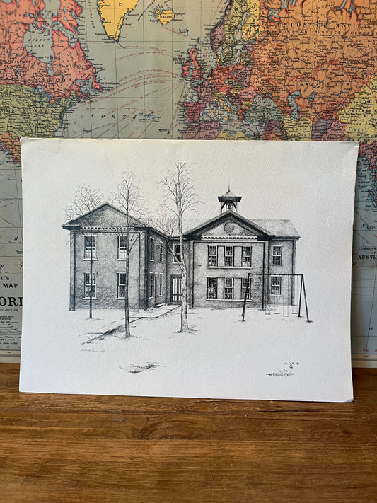 10 x 13 David Garrett Print of School